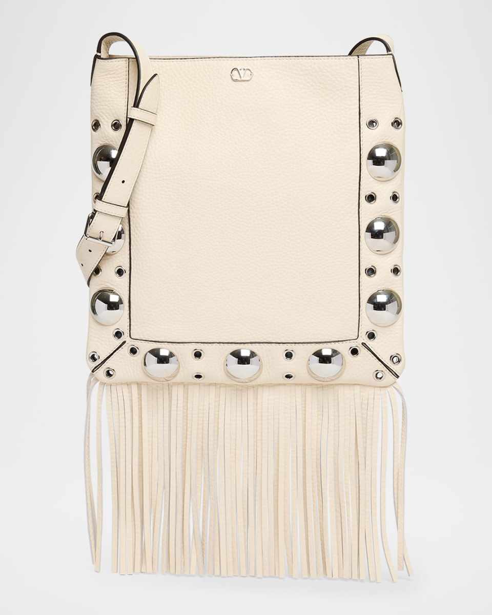 Nellcote Fringe Studded Leather Crossbody Bag